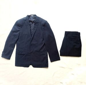 Calvin Klein big kids navy regular fit polyester suit EUC XL
